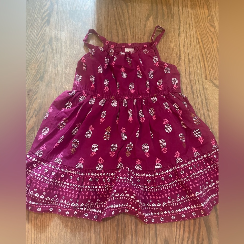 Carter’s raspberry color dress with pineapples. Size‎ 2t